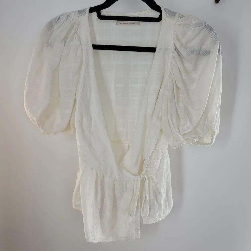 Urban outfitters puff sleeve wrap blouse